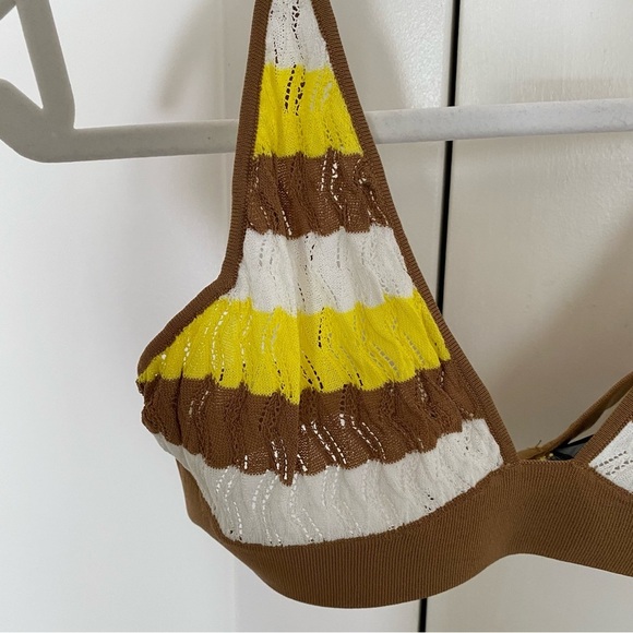 Dodo Bar Or - Robin Striped Pointelle-Knit Triangle Bra - Picture 4 of 8